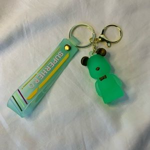 Keychain Charm Superhero Green Bear Supreme airpod case charm cute charm keyring